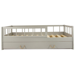 Lit d'enfant en bois avec barrière et tiroir 160x80cm